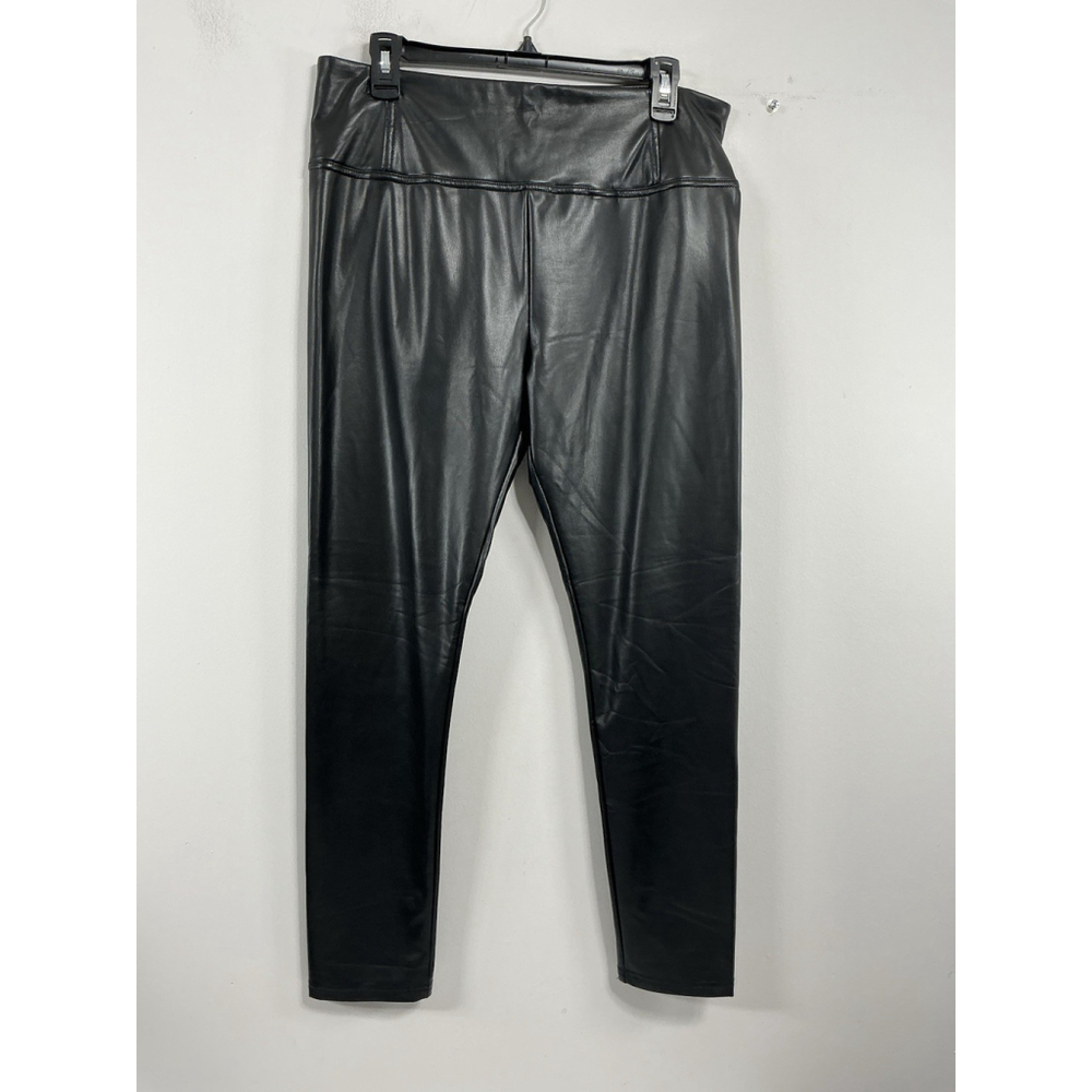 Womans One 5 One Pullon Faux Leather Pants Large Black Ankle